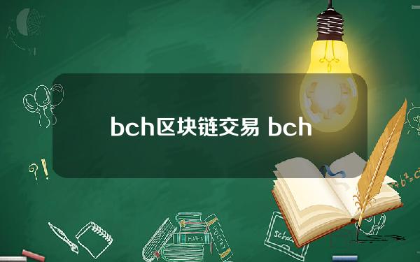 bch区块链交易 bch区块链查询